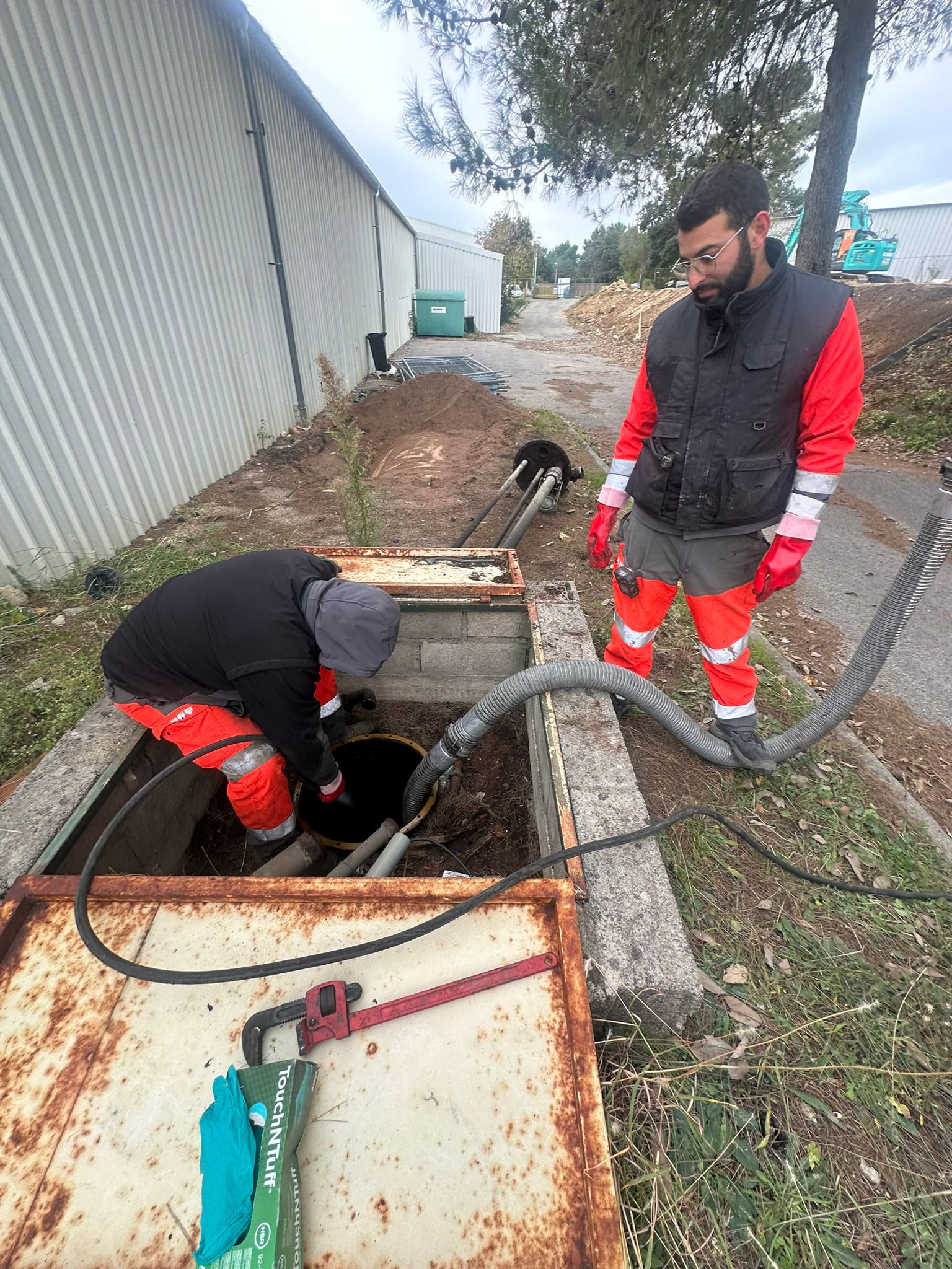 Intervention sur une chambre enterrée avec accès opérateur